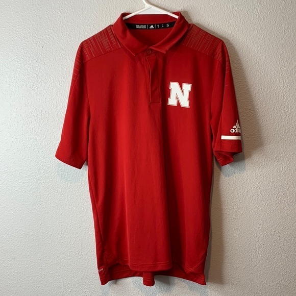 Adidas NCAA Sideline Climachill Nebraska Polo sz Large-Tall - Picture 1 of 6